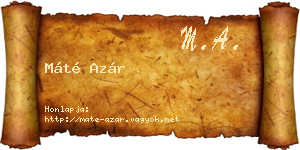Máté Azár névjegykártya